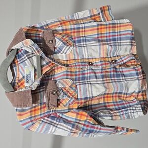 18m Genuine Oshkosh Plaid Western button down top for toddler baby boys